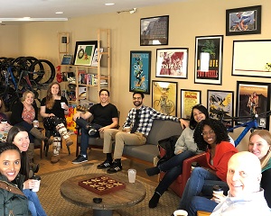 Group of residents having a discussion