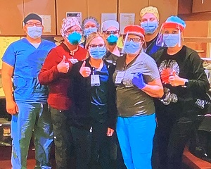 Group of residents in medical outfits