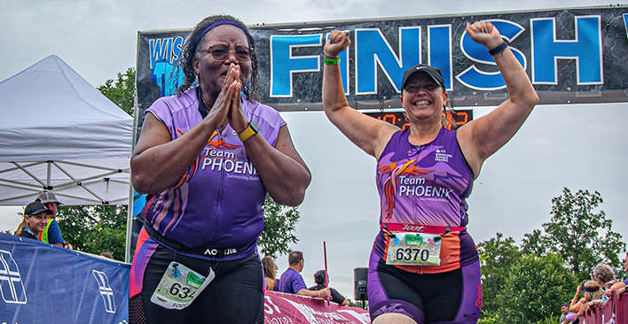 Deb and Amber finish line